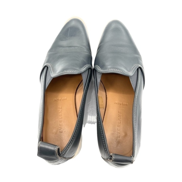 Everlane Blue Pointed Toe Leather Loafer Flats Size 8 Women's - Picture 5 of 10